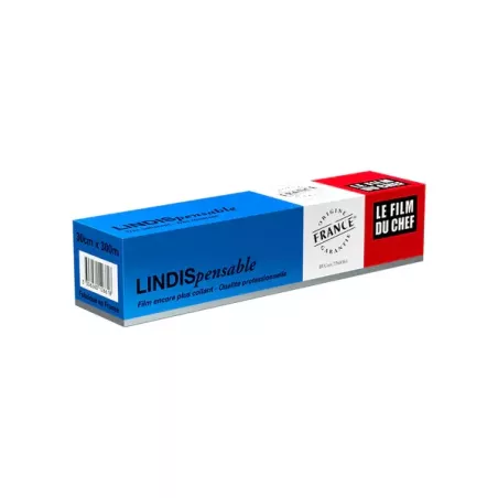 FILM ETIRABLE ALIMENTAIRE 8 microns BOITE DISTRIBUTRICE LAME DENTELEE 450MMX300M