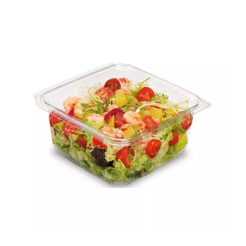 BARQUETTE COUVERCLE CHARNIERE OPTIPACK PET 1000G taille 187X138X67MM