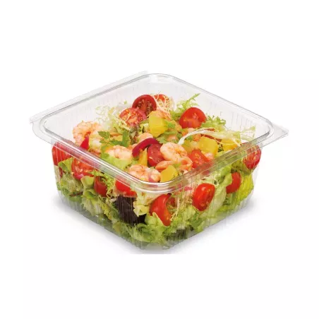 BARQUETTE COUVERCLE CHARNIERE OPTIPACK PET 1000G taille 187X138X67MM