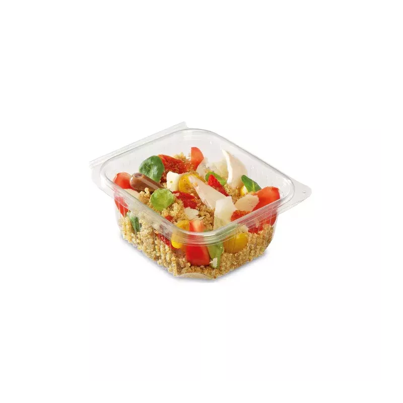 BARQUETTE COUVERCLE CHARNIERE OPTIPACK PET 1500G taille 188X188X70MM