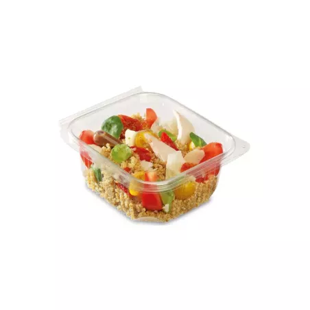 BARQUETTE COUVERCLE CHARNIERE OPTIPACK PET 1500G taille 188X188X70MM