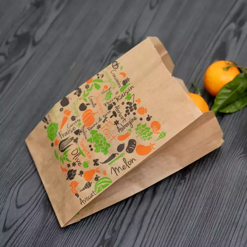 SAC FRUIT 2KG KRAFT BRUN WS 40Grs 20+7X29CM IMPRIME PASSE PARTOUT