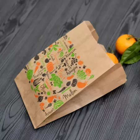 SAC FRUIT 2KG KRAFT BRUN WS 40Grs 20+7X29CM IMPRIME PASSE PARTOUT
