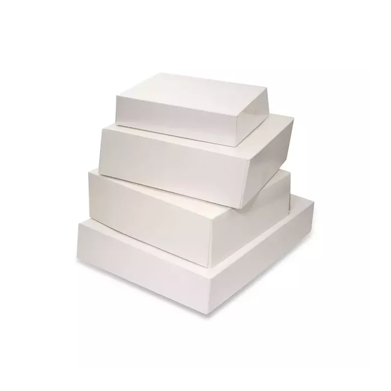 BOITE POUR PLATEAU TRAITEUR BLANC 28X20X06CM DEVANT TOMBANT