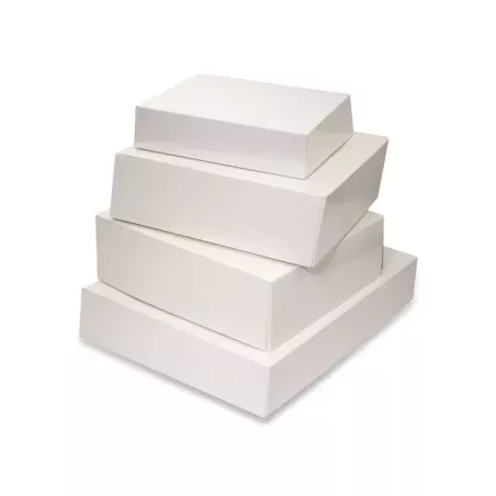 BOITE POUR PLATEAU TRAITEUR BLANC 28X20X06CM DEVANT TOMBANT