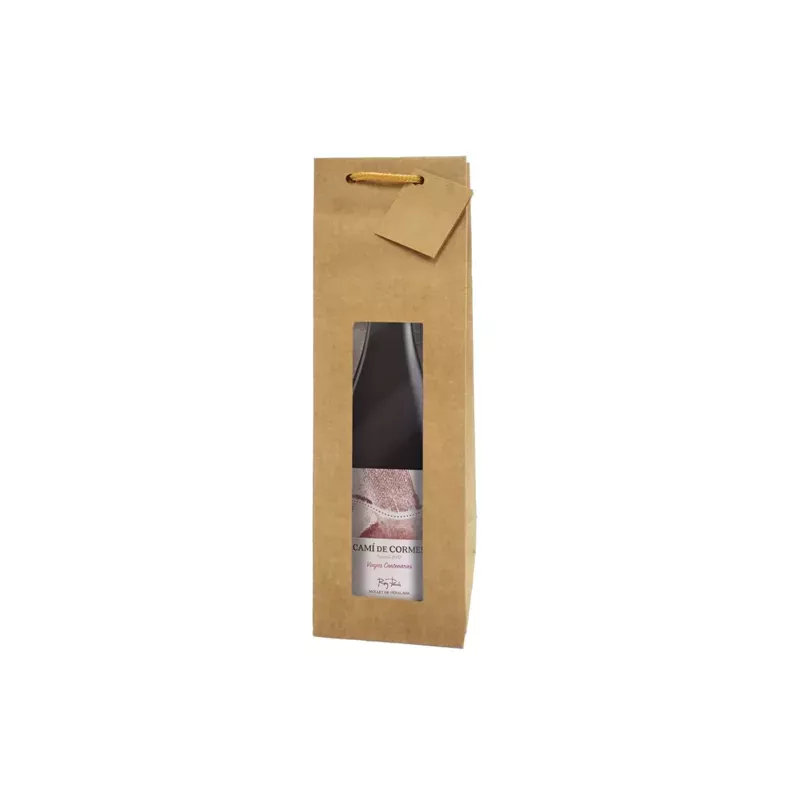 SAC LUXE 1 BOUTEILLE 9,2+8,8x38CM AVEC FENETRE