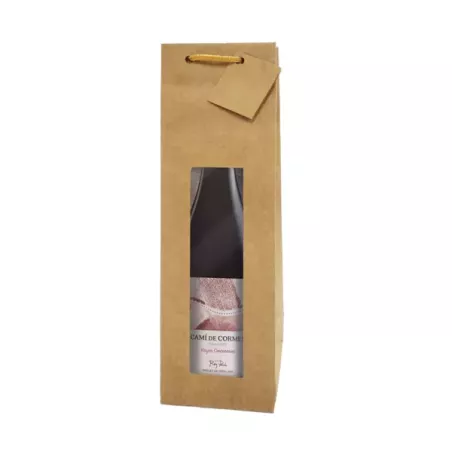 SAC LUXE 1 BOUTEILLE 9,2+8,8x38CM AVEC FENETRE