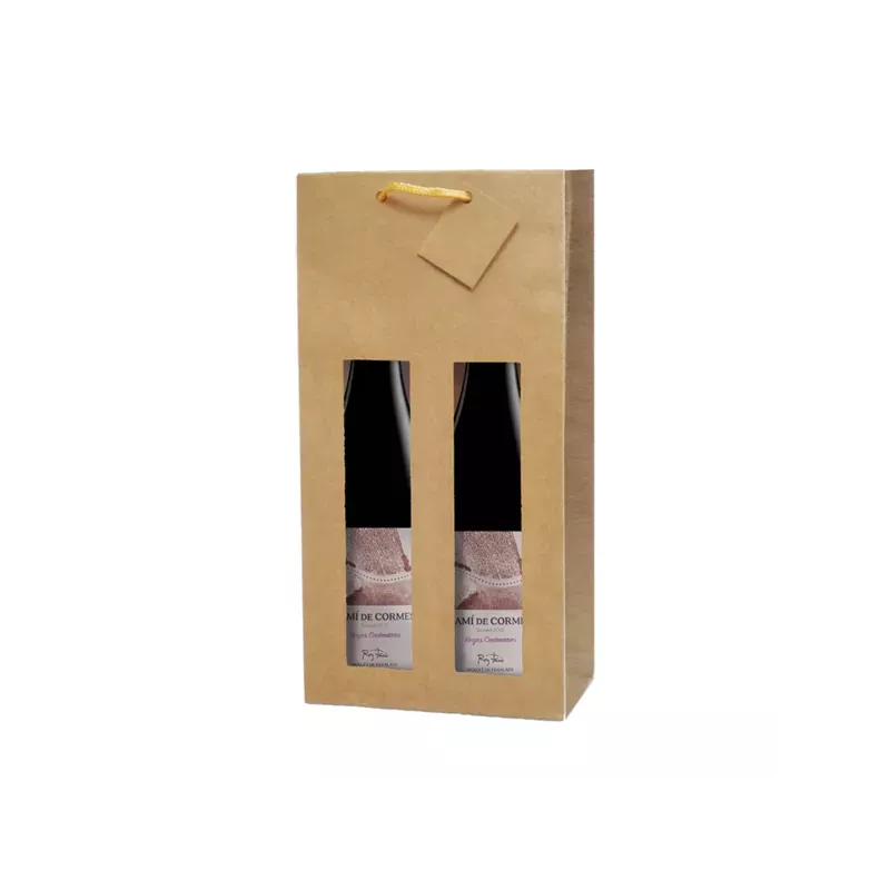 SAC LUXE 2 BOUTEILLES 18+8,8x38CM AVEC FENETRE