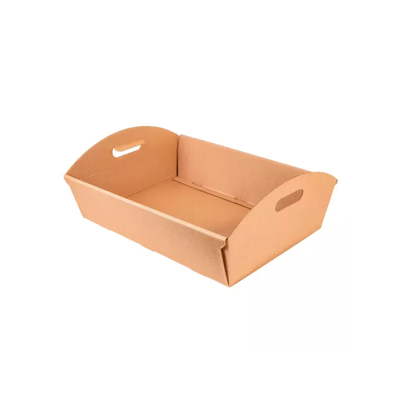 CORBEILLE CARTON BRUN ONDULE 43x30x11CM