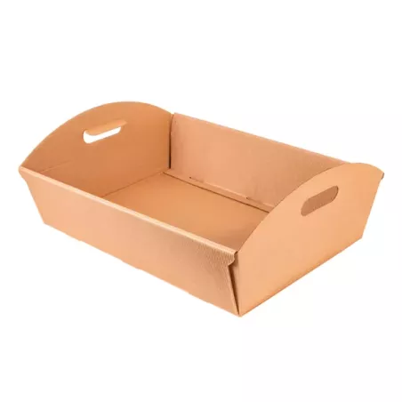 CORBEILLE CARTON BRUN ONDULE 43x30x11CM