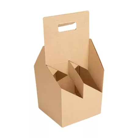 PORTE 4 BOUTEILLES CARTON BRUN 330 G/M2 15x15x32CM