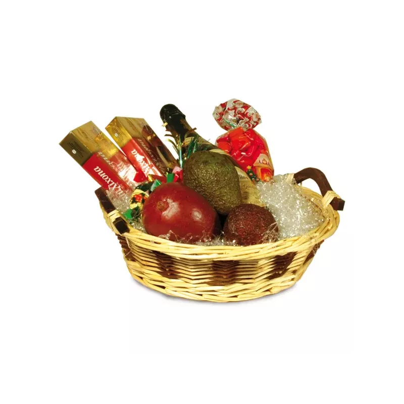 CORBEILLE RONDE DIAMETRE 33x9 CM EN OSIER NATUREL