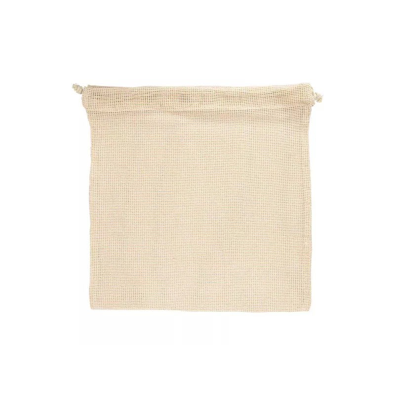 SAC FILET RÉUTILISABLE 33x33CM BEIGE COTON