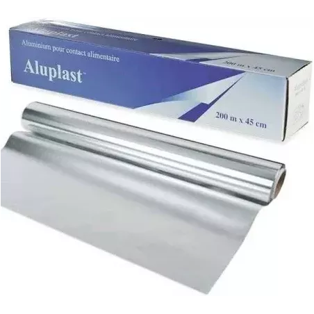 ROULEAU ALUMINIUM 10.5 microns 450MMX200MM  en boite distributrice carton