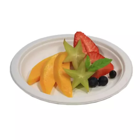 ASSIETTE CANNE A SUCRE RONDE  diamètre 18CM