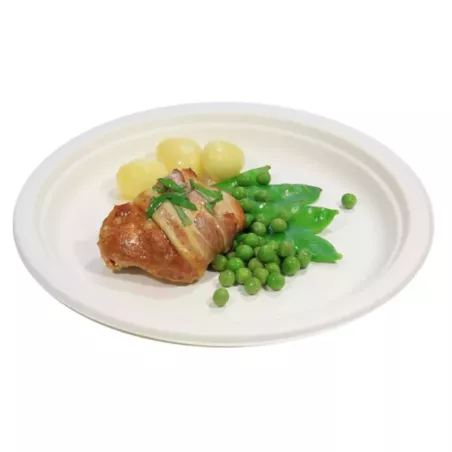 ASSIETTE CANNE A SUCRE RONDE diamètre 23CM