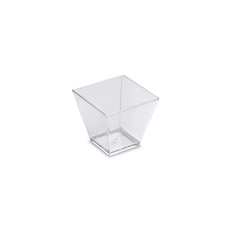 VERRINE PLASTIQUE REUTILISABLE FORME PYRAMIDE TRANSPARENTE