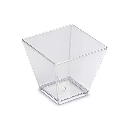 VERRINE PLASTIQUE REUTILISABLE FORME PYRAMIDE TRANSPARENTE