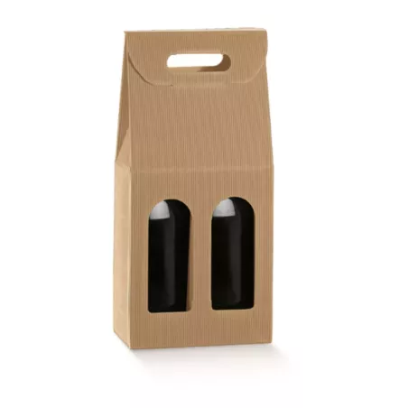 BOITE POUR 2 BOUTEILLES TAILLE 180X90X400MM+FENETRE